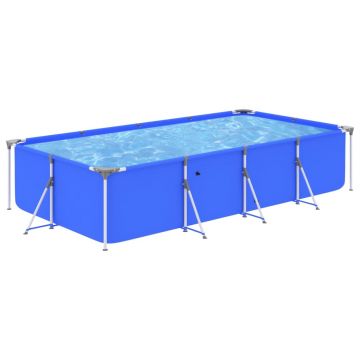 vidaXL Piscină cu cadru din oțel, albastru, 394x207x80 cm