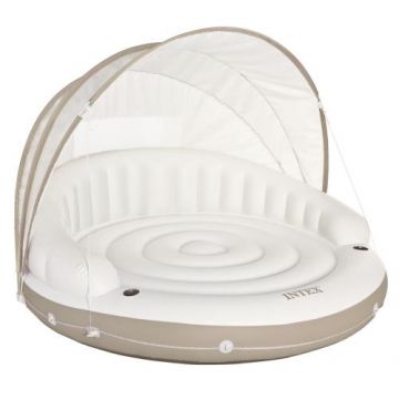 Sezlong gonflabil Intex Canopy Island cu umbrar