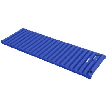Outsunny Saltea Gonflabilă Unică cu Pompă de Picioare Încorporată, Saltea de Camping, 195x70x10 cm, Albastru | Aosom Romania