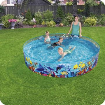 Piscina pentru gradina Bestway Fill and Fun  244x46 cm,Capacitate  2074 litri,Material PVC ranforsat rezistent