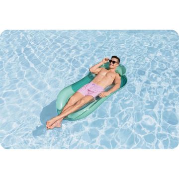 Saltea gonflabila Bestway Turcoaz 160x84 cm, Material PVC durabil, Spatar si cotiere confortabile, Baza din plasa cu uscare rapida