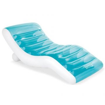 Saltea gonflabila Intex 56874, pentru piscina, 1 persoana, 191x99 cm, Alb/Albastru